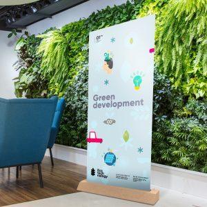 Kakémono roll-up carton recyclé