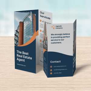 Dépliant  2 plis roulés - 3 volets