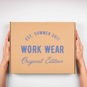 Boîte d'expédition avec rabat et logo imprimé